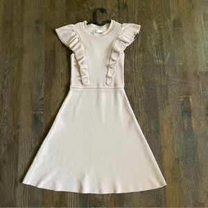 NWT Sandro sz 0 sleeveless pale pink mini dress with Ruffle Detail